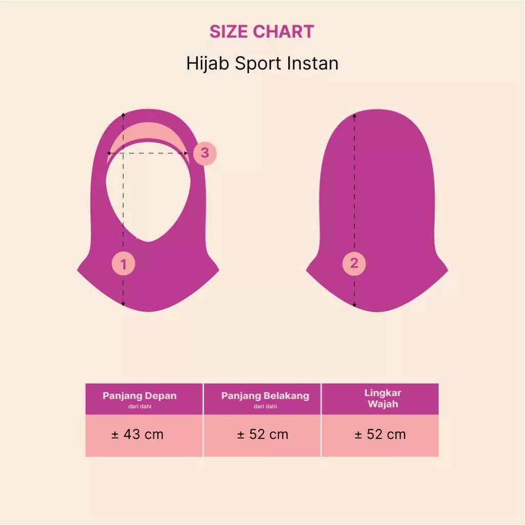 size hijab sporty